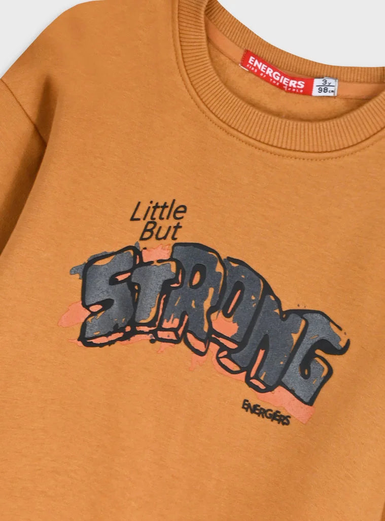 Παιδικό σετ φόρμας Energiers για αγόρια σε ταμπά χρώμα με στάμπα