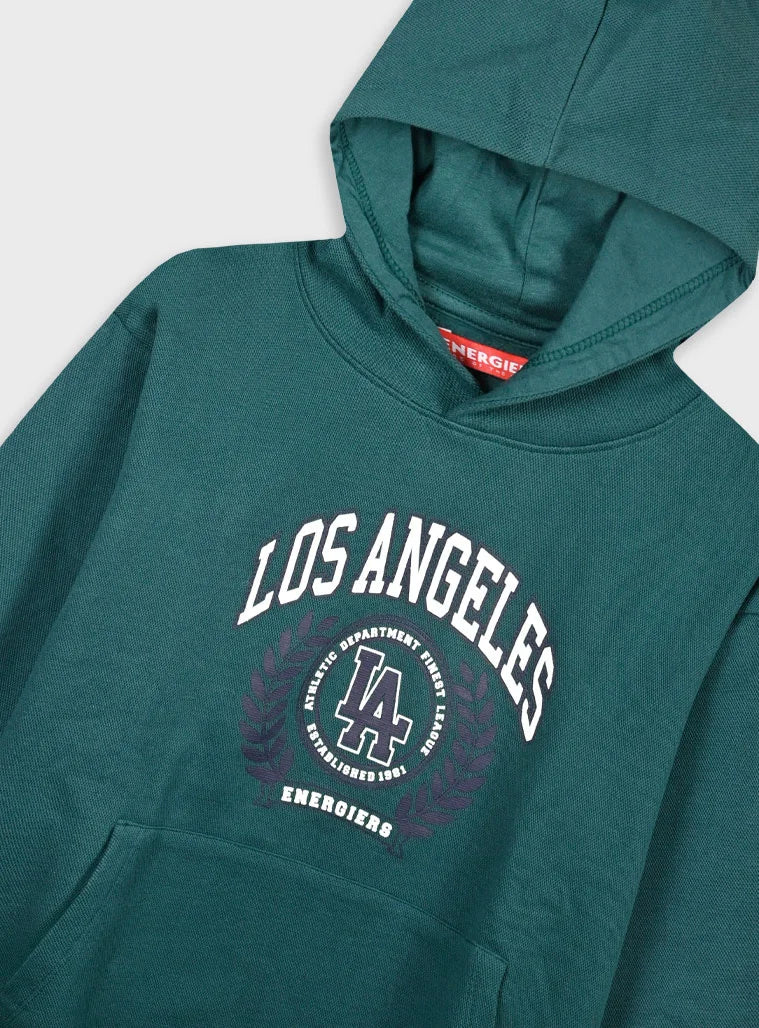 Energiers παιδικό πράσινο φούτερ με κουκούλα Los Angeles και στάμπα LA