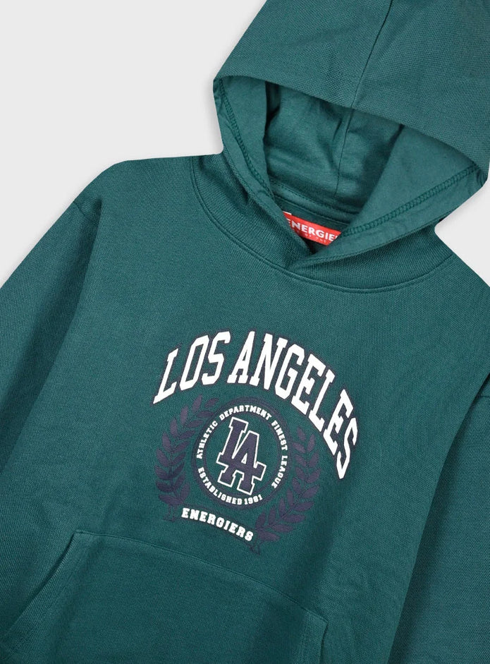 Energiers παιδικό πράσινο φούτερ με κουκούλα Los Angeles και στάμπα LA