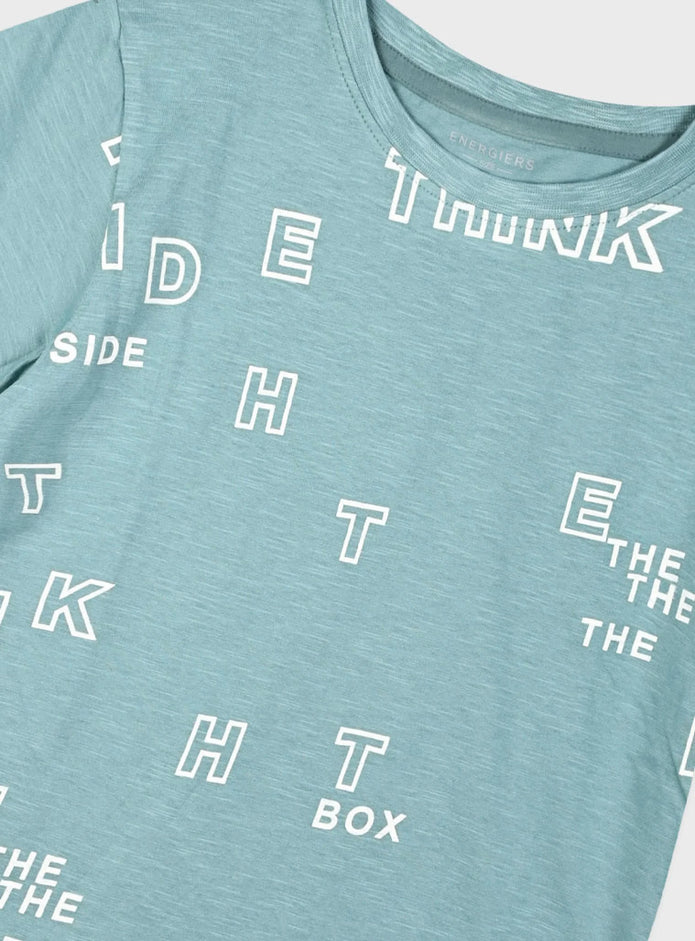 Παιδική μπλούζα Energiers γαλαζοπράσινη με στάμπα “Think Outside The Box”