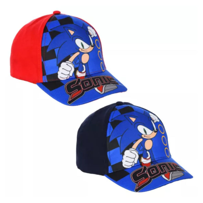 Παιδικό καπέλο Sonic σε κόκκινο ή μπλε με στάμπα, 100% βαμβάκι, για αγόρια και κορίτσια 3–8 ετών