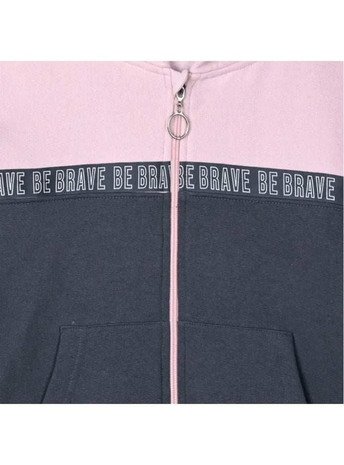 Energies Kids Hooded Tracksuit Set in Pink and Gray