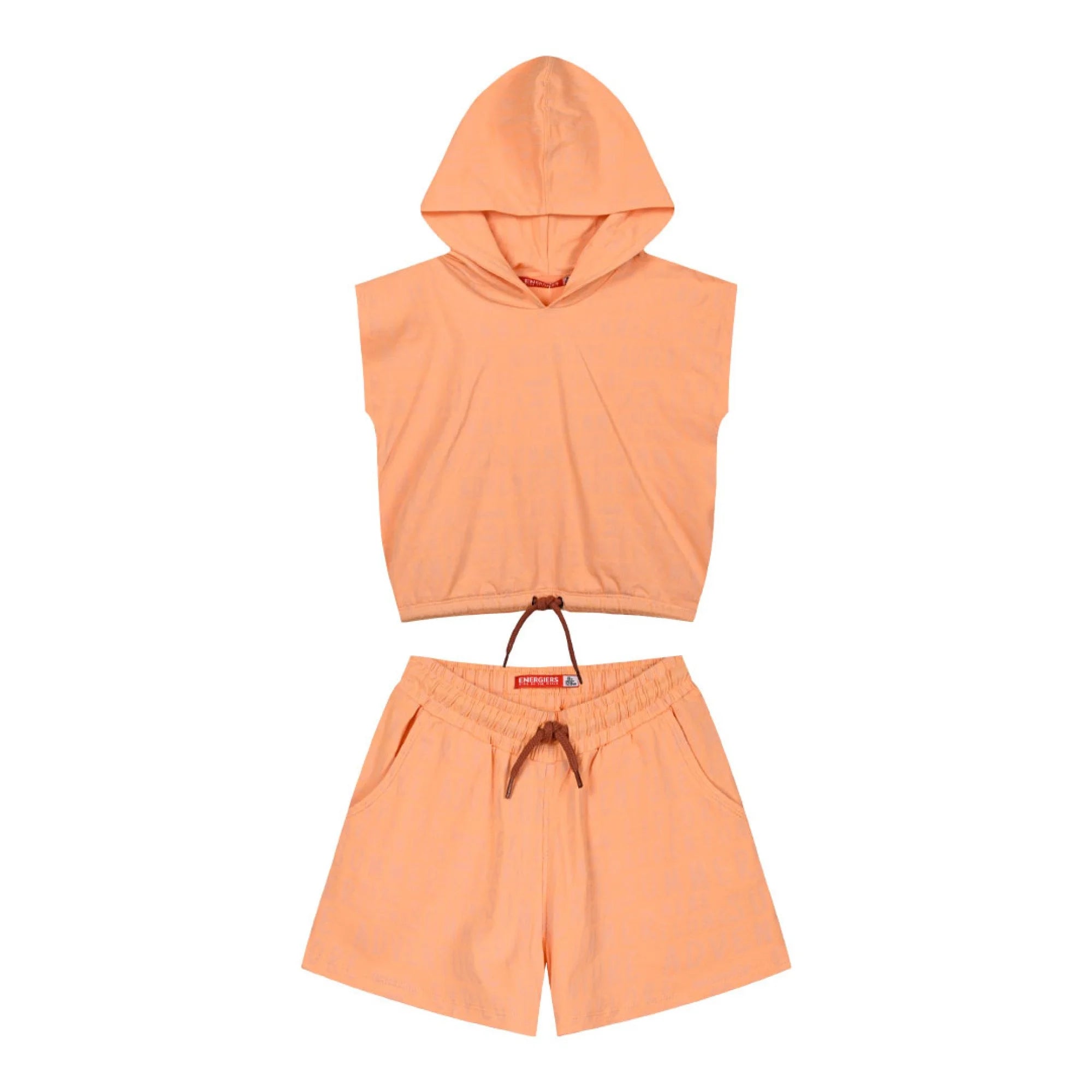Energiers Σετ Παιδικό Αμάνικο Hoodie και Σορτς σε Πορτοκαλί Χρώμα