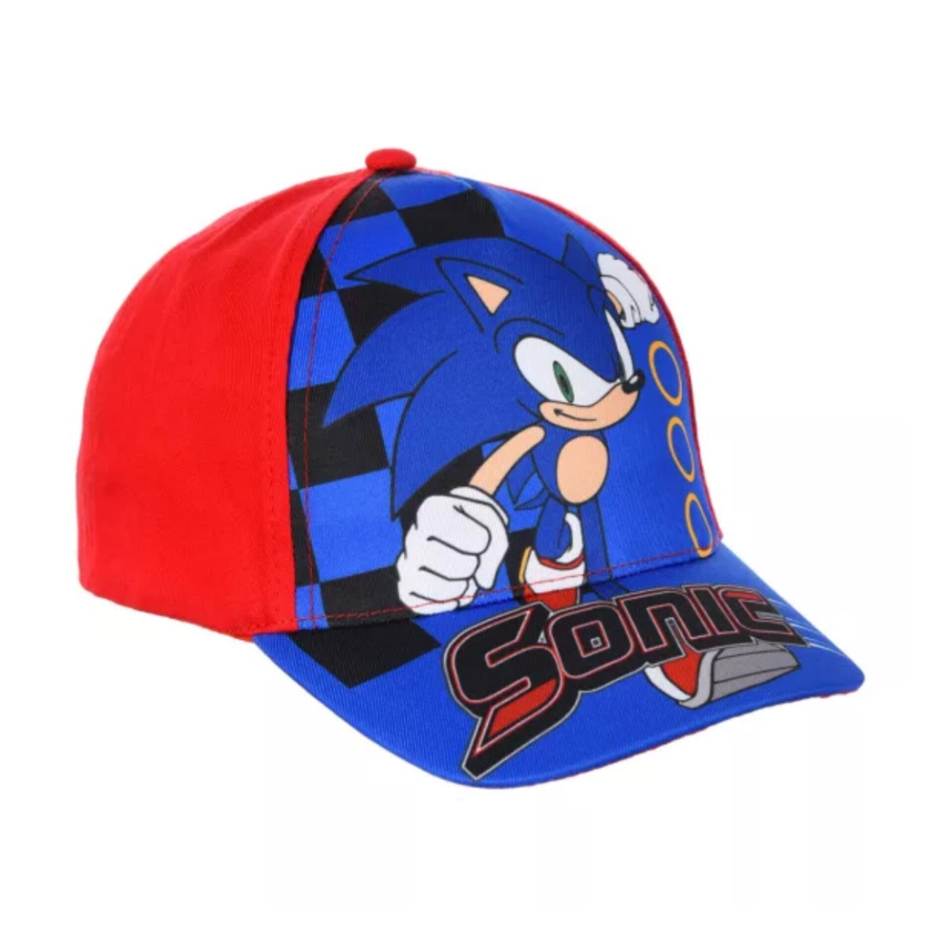 Παιδικό καπέλο Sonic σε κόκκινο ή μπλε με στάμπα, 100% βαμβάκι, για αγόρια και κορίτσια 3–8 ετών