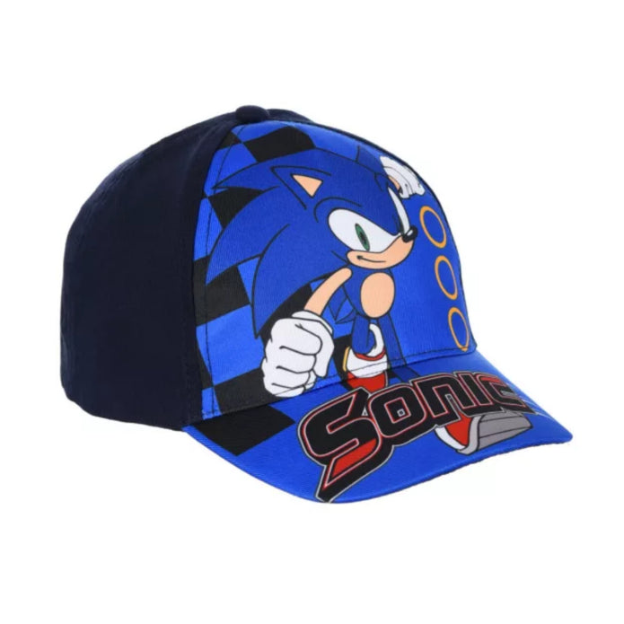 Παιδικό καπέλο Sonic σε κόκκινο ή μπλε με στάμπα, 100% βαμβάκι, για αγόρια και κορίτσια 3–8 ετών