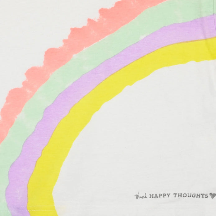 Εικόνα λευκού σετ με πολύχρωμο σχέδιο ουράνιου τόξου και μήνυμα