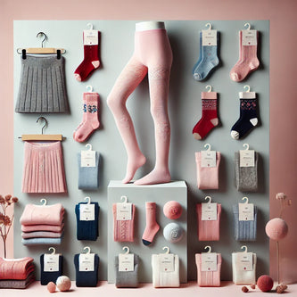 Συλλογή από παιδικά καλσόν και κάλτσες: ροζ καλσόν με σχέδια για κορίτσια, γκρι καλσόν για αγόρια, μάλλινες κάλτσες σε μπλε και κόκκινο, και λευκές βαμβακερές κάλτσες για καθημερινή χρήση. Άνετα, ζεστά και ανθεκτικά από τη συλλογή του Tsakalino.gr.