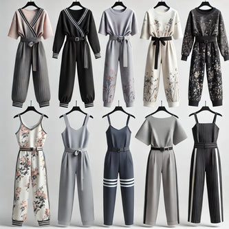 Μοντέρνες ολόσωμες φόρμες για κορίτσια ηλικίας 10-16 ετών, περιλαμβάνουν μαύρη φόρμα με ζώνη, παστέλ floral φόρμα, αθλητική μπλε φόρμα με λευκές ρίγες και κομψή γκρι φόρμα. Ιδανικές για casual και επίσημες εμφανίσεις. Από τη συλλογή του Tsakalino.gr