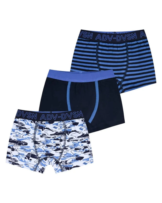Energies Set of 3 Kids Boxers in Blue Shades