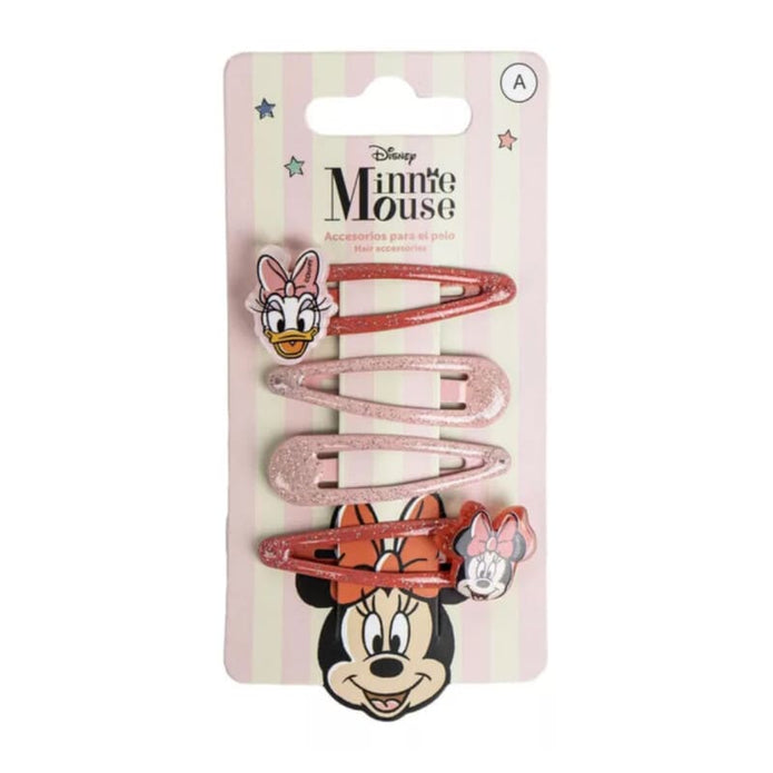 Παιδικά τσιμπιδάκια μαλλιών Disney Minnie Mouse και Daisy Duck σετ 4 τεμαχίων