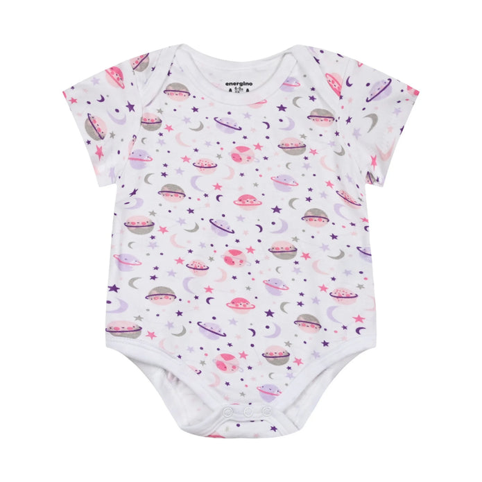 Energiers Σετ 5 Βρεφικά Κορμάκια Κοντομάνικα σε Ροζ & Λευκό