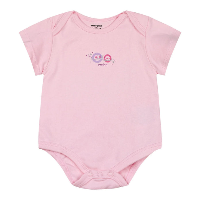 Energiers Σετ 5 Βρεφικά Κορμάκια Κοντομάνικα σε Ροζ & Λευκό