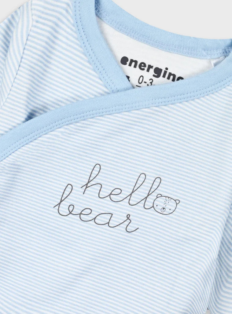 Γαλάζιο ριγέ βρεφικό φορμάκι Energiers hello bear – λεπτομέρεια μπροστινής όψης

Πίσω όψη σετ 2 βρεφικών φορμάκων Energiers γαλάζιο και λευκό με αρκουδάκια

Σετ 2 βρεφικά φορμάκια Energiers hello bear – μπροστινή όψη

Λευκό βρεφικό φορμάκι Energiers με πράσινα ζωάκια – λεπτομέρεια (δεύτερη εκδοχή)