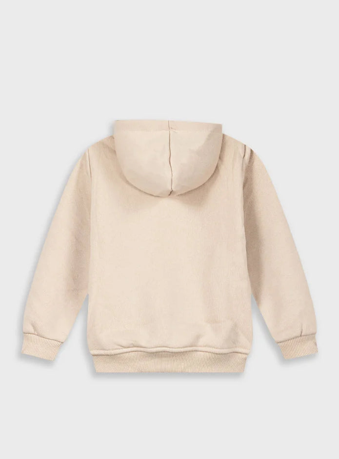 πίσω όψη μπεζ φούτερ Energiers με κουκούλα