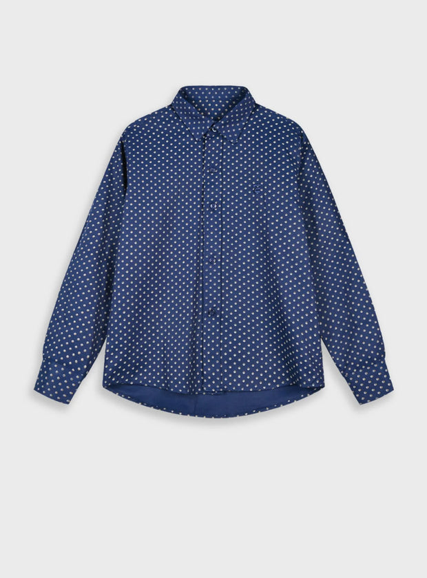 Παιδικό πουκάμισο Energiers μπλε με λευκά πουά σχέδια