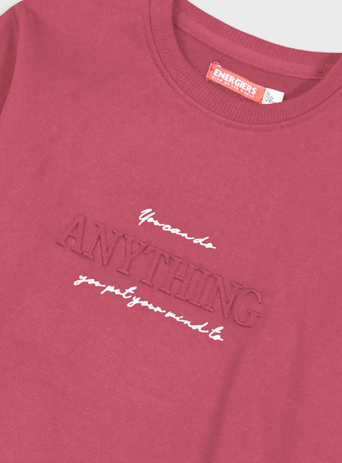 Παιδικό σετ φόρμας αγοριών Energiers μπορντό με μπλούζα και παντελόνι.