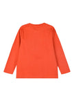 Παιδική μακρυμάνικη μπλούζα σε ζωηρό πορτοκαλί χρώμα, με στάμπα που γράφει 