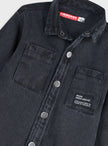 Energiers παιδικό τζιν overshirt μαύρο με τσέπες για αγόρια