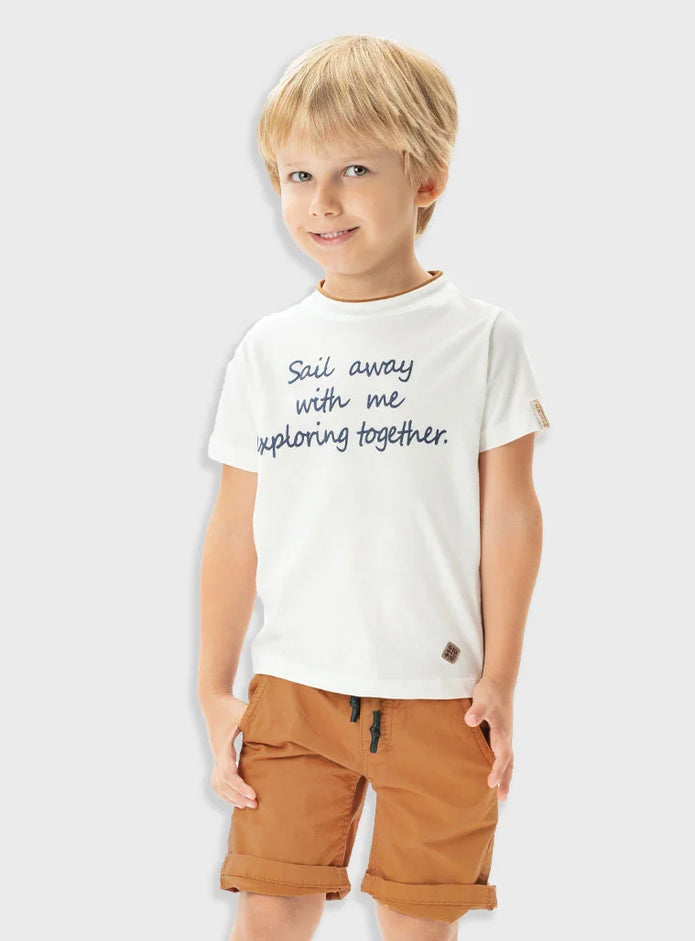 Παιδική καφέ σοκολατί  βερμούδα αγοριού Energiers με λάστιχο και τσέπες
