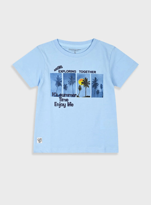 Παιδικό μπλουζάκι Energiers με καλοκαιρινό print και αισιόδοξο μήνυμα – μπροστινή όψη