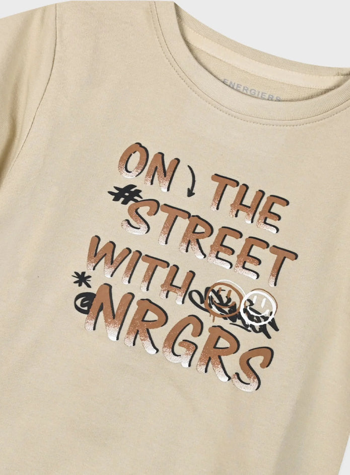 Σετ Energiers για αγόρια με μπεζ μπλούζα 