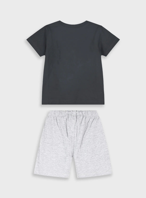 Παιδικό σετ Energiers αγόρι μαύρο No Pollution Ride a Bike με γκρι σορτσάκι