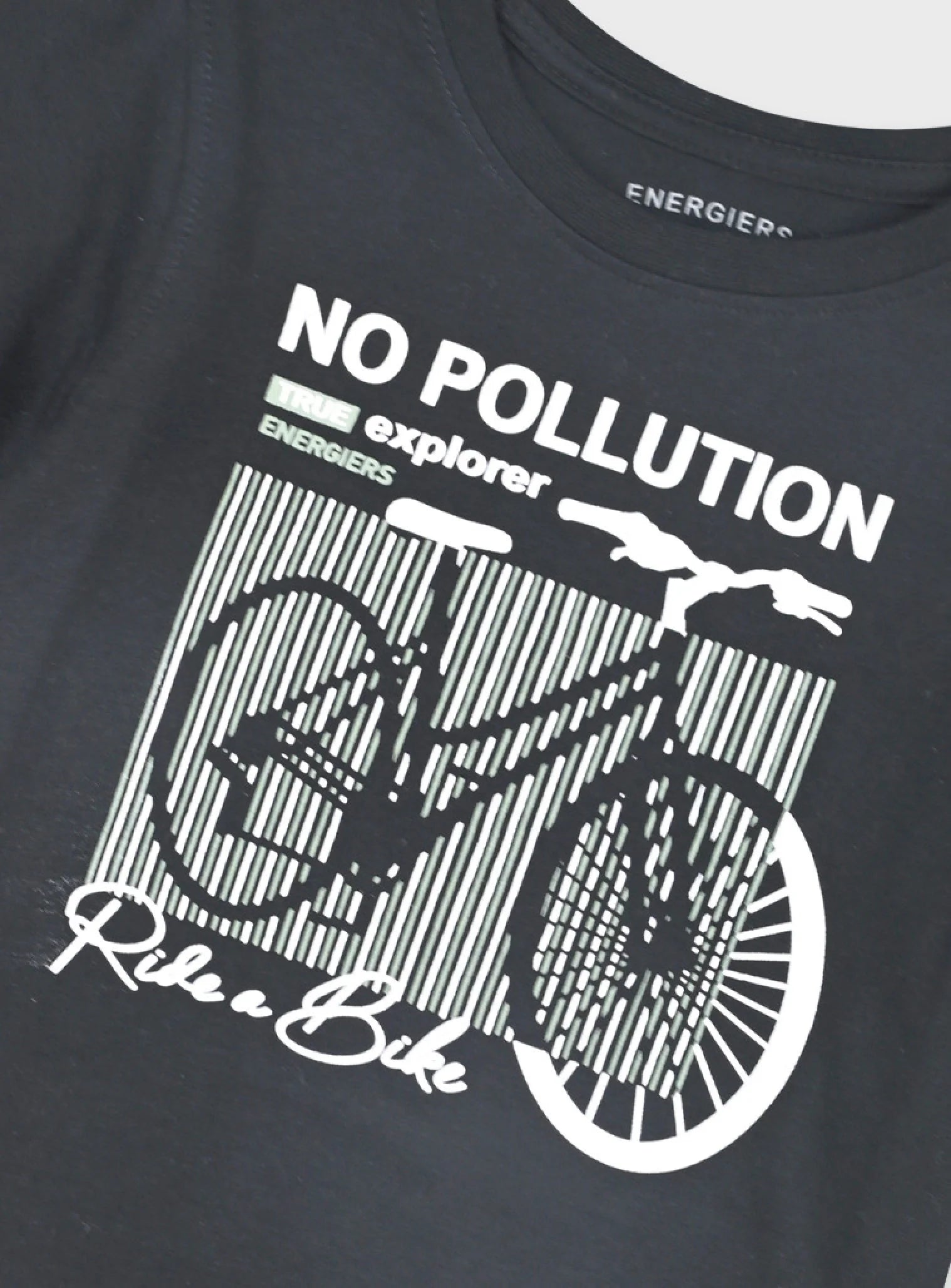 Παιδικό σετ Energiers αγόρι μαύρο No Pollution Ride a Bike με γκρι σορτσάκι