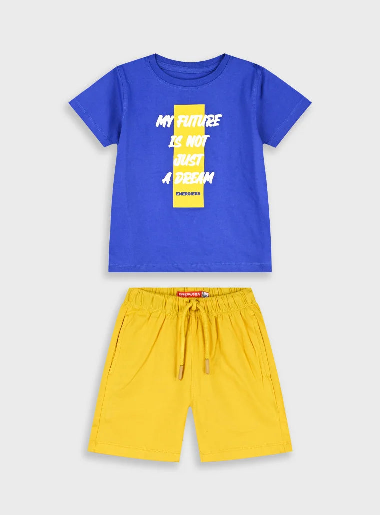 παιδικό σετ Energiers μπλε μπλούζα με στάμπα και κίτρινο σορτσάκι

παιδική μπλούζα μπλε με print My future is not just a dream Energiers

παιδικό κίτρινο σορτσάκι με κορδόνι Energiers