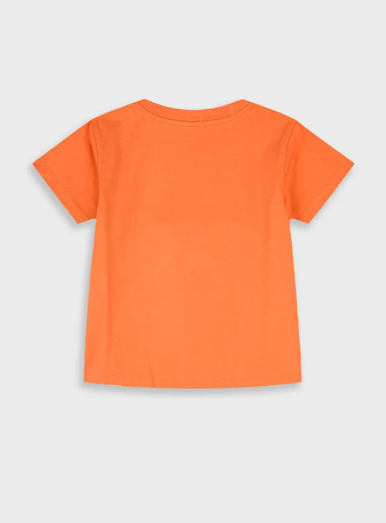 παιδικό t-shirt Energiers πορτοκαλί με print fun at sea ιστιοπλοϊκό 100% βαμβάκι