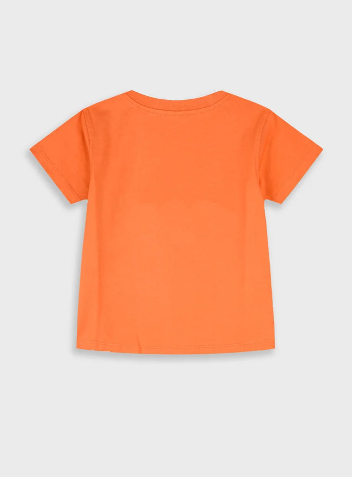 παιδικό t-shirt Energiers πορτοκαλί με print fun at sea ιστιοπλοϊκό 100% βαμβάκι