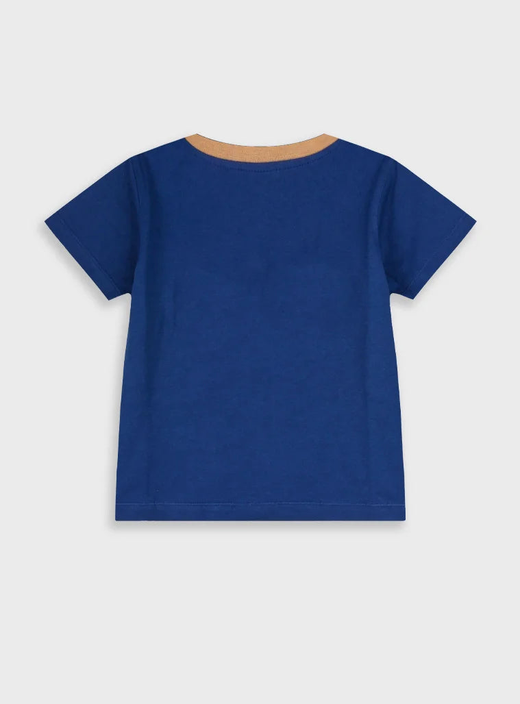 Energiers παιδικό μπλε t-shirt για αγόρι με τύπωμα Ocean και καραβάκι