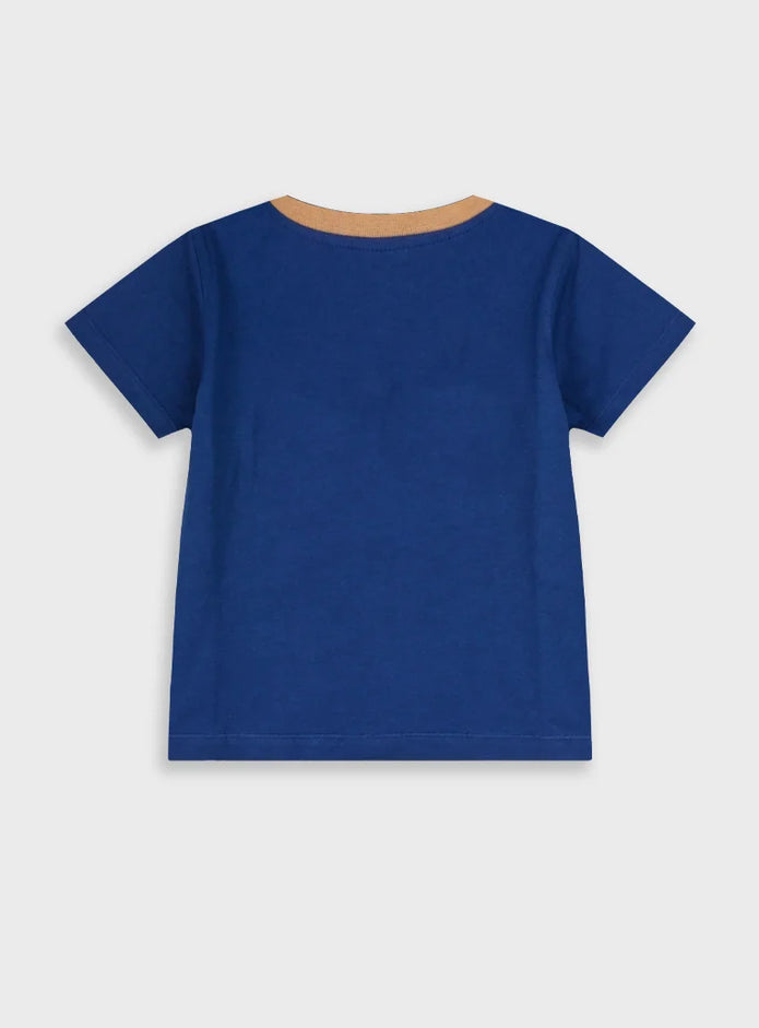 Energiers παιδικό μπλε t-shirt για αγόρι με τύπωμα Ocean και καραβάκι