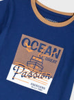 Energiers παιδικό μπλε t-shirt για αγόρι με τύπωμα Ocean και καραβάκι
