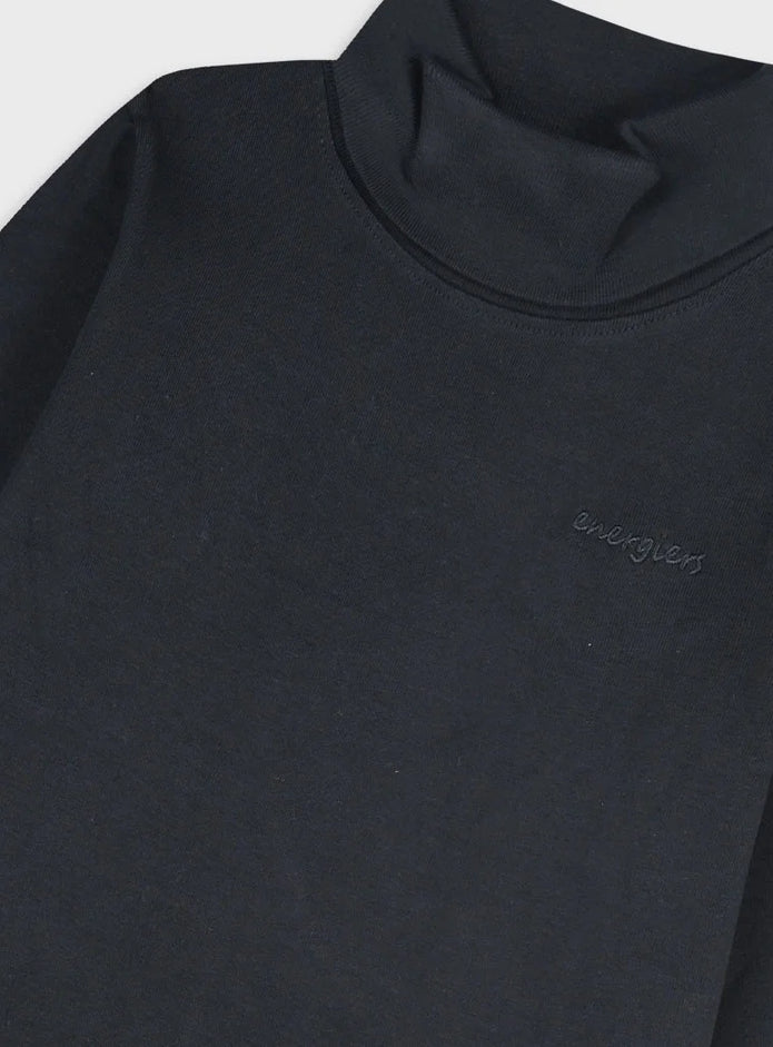 παιδικό ζιβάγκο Energiers μαύρο με ψηλό γιακά και κεντημένο λογότυπο