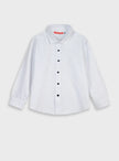 Energiers λευκό πουκάμισο με μαύρο μικροσχέδιο για αγόρια – πλήρης εικόνα