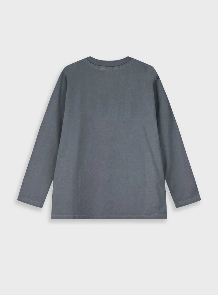 Πίσω όψη παιδικής γκρι μπλούζας Energiers με μακρύ μανίκι.