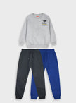 Παιδικό σετ φόρμας Energiers 3 τεμαχίων για αγόρι, με γκρι φούτερ 