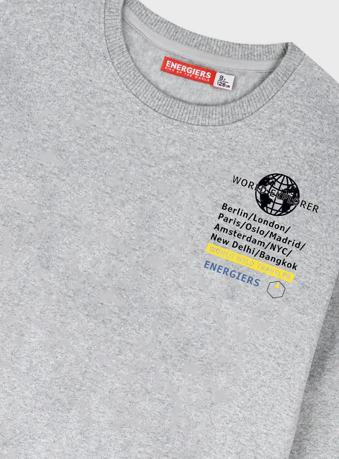 Παιδικό σετ φόρμας Energiers 3 τεμαχίων για αγόρι, με γκρι φούτερ 