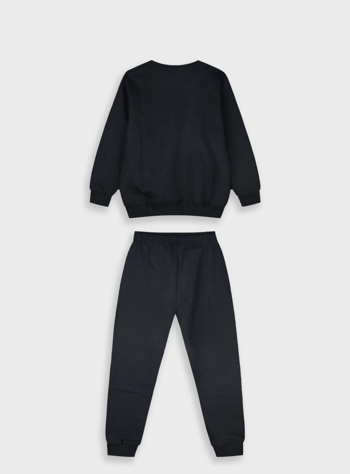 Παιδικό σετ φόρμας Energiers μαύρο με στάμπα “Understand” και παντελόνι με λάστιχο, 100% βαμβάκι.