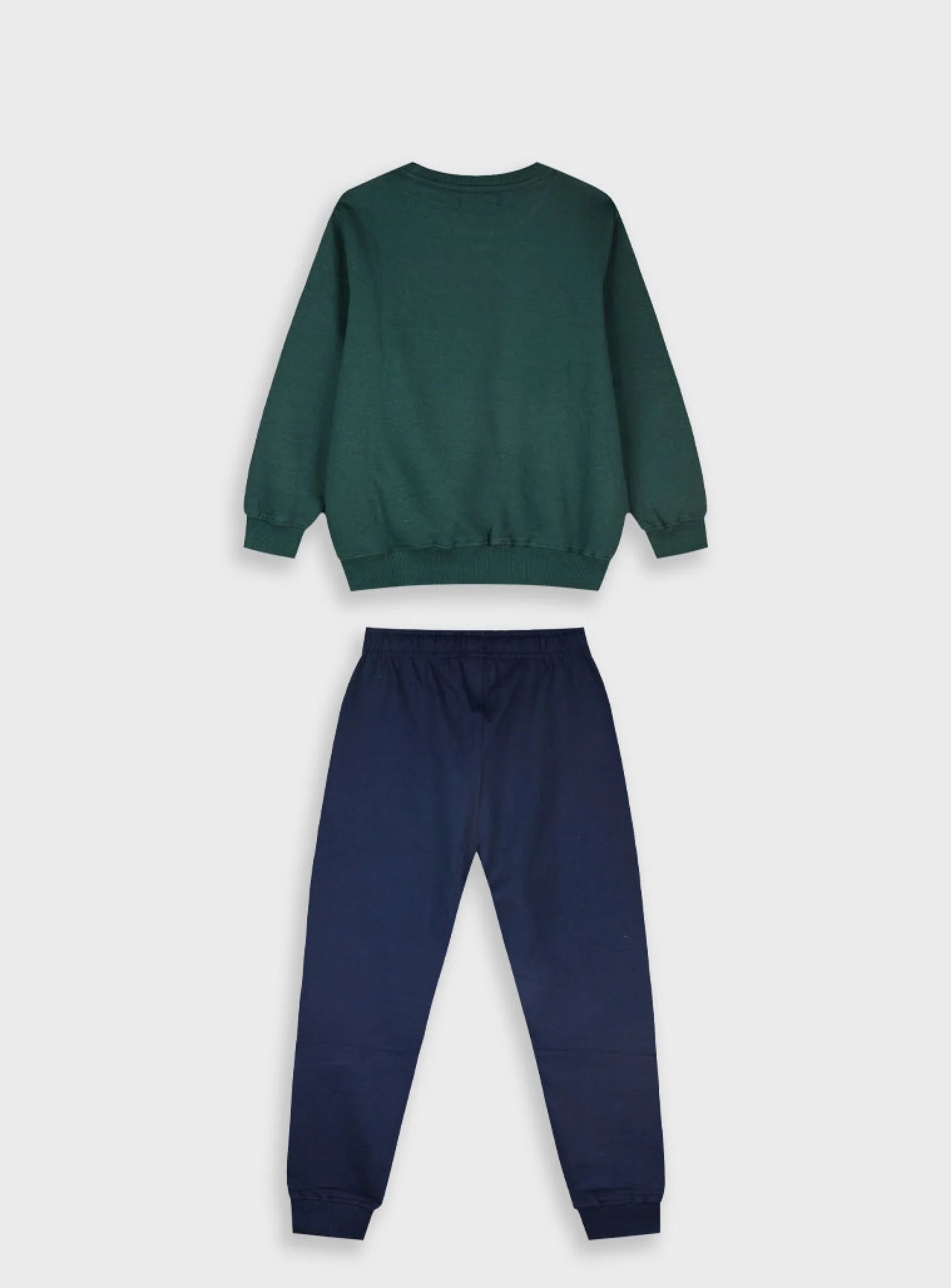 Παιδικό σετ φόρμας Energiers με πράσινη μπλούζα BRKLN και σκούρο μπλε παντελόνι, με στάμπα τίγρη, 100% βαμβάκι.