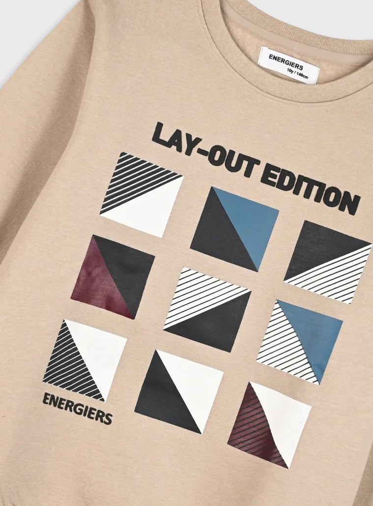 Energiers παιδικό σετ για αγόρι Lay-Out Edition με φούτερ μπλούζα και παντελόνι φόρμας σε βουργουνδί και ανθρακί
