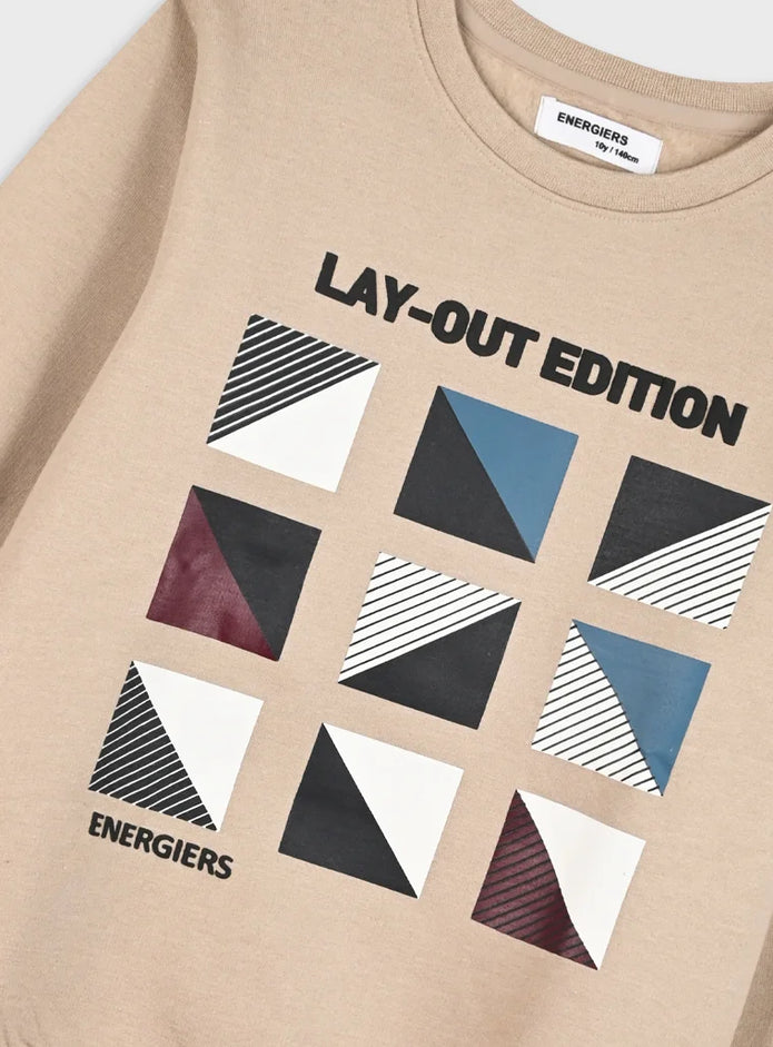 Energiers παιδικό σετ για αγόρι Lay-Out Edition με φούτερ μπλούζα και παντελόνι φόρμας σε βουργουνδί και ανθρακί