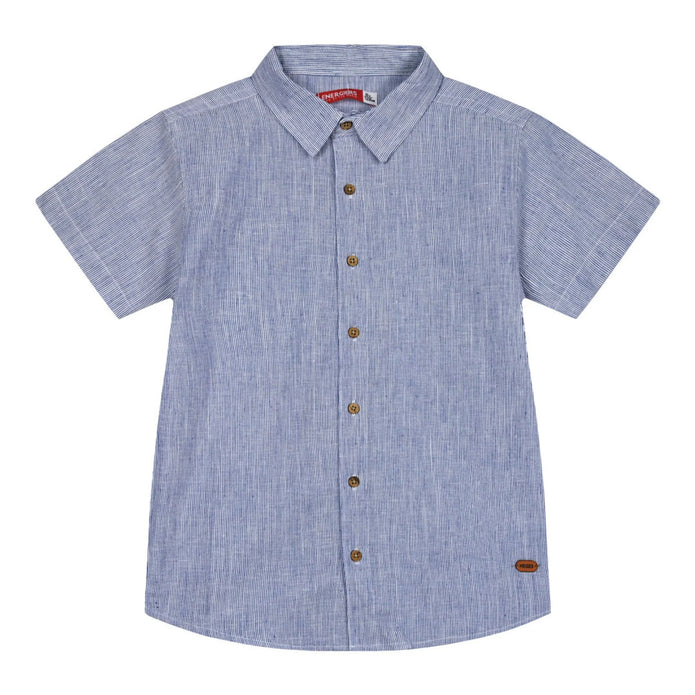 Energies Short Sleeve Striped Shirt in Light Blue