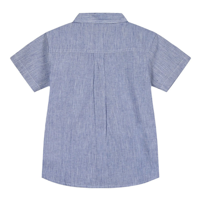 Energies Short Sleeve Striped Shirt in Light Blue