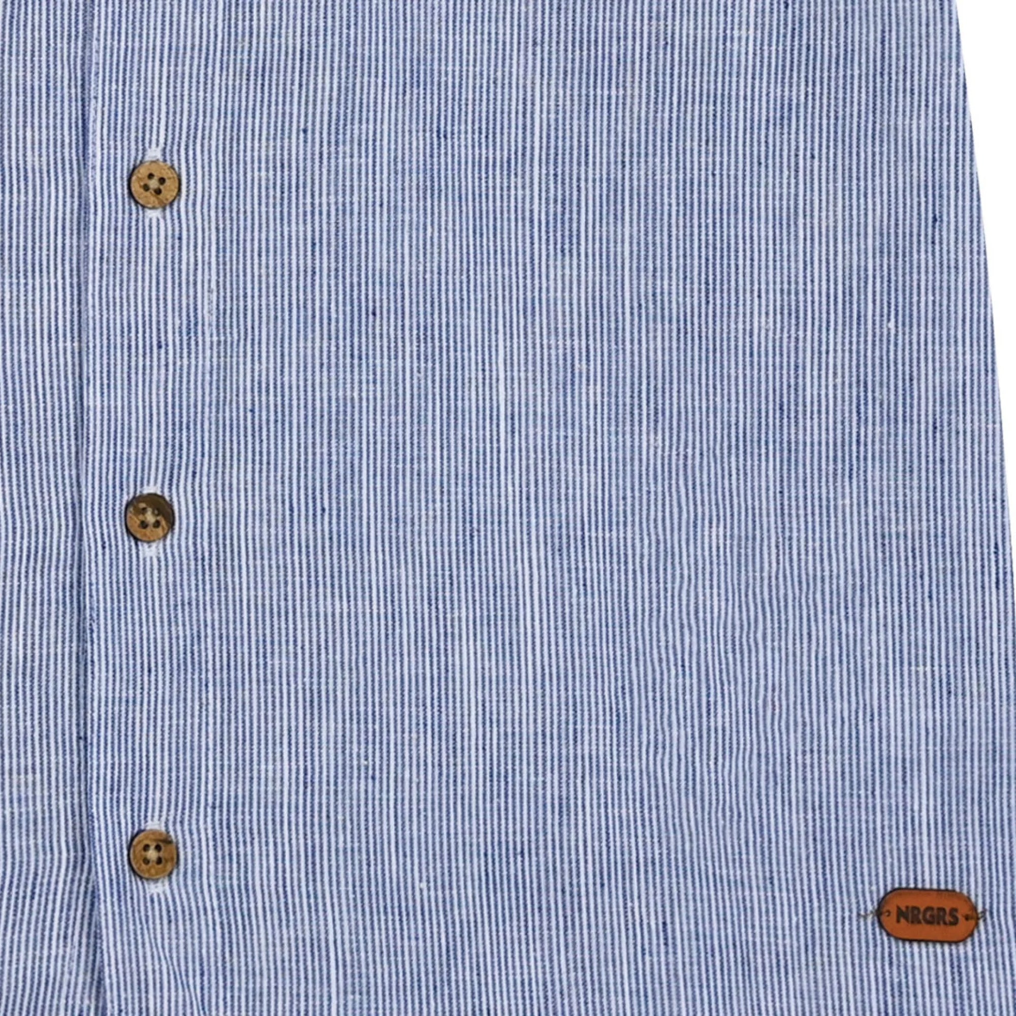 Energies Short Sleeve Striped Shirt in Light Blue