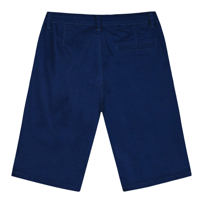 Παιδική βερμούδα chino, διαθέσιμη σε μπλε και πράσινο χρώμα, με κουμπί και τσέπες, ιδανική για κομψές και άνετες καλοκαιρινές εμφανίσεις για αγόρι 