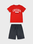 Παιδικό καλοκαιρινό σετ Energiers με κόκκινη μπλούζα 