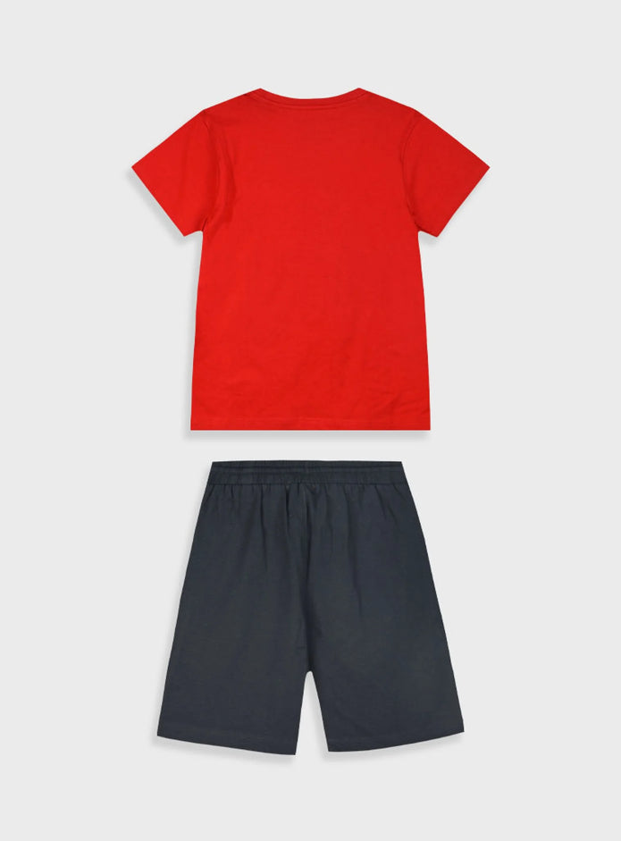 Παιδικό καλοκαιρινό σετ Energiers με κόκκινη μπλούζα 