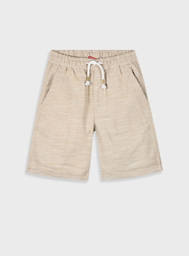 Παιδική μπεζ βερμούδα Energiers για αγόρι με κορδόνι και λάστιχο στη μέση


