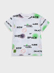 Μπροστινή όψη λευκού παιδικού t-shirt Energiers με τύπωμα 